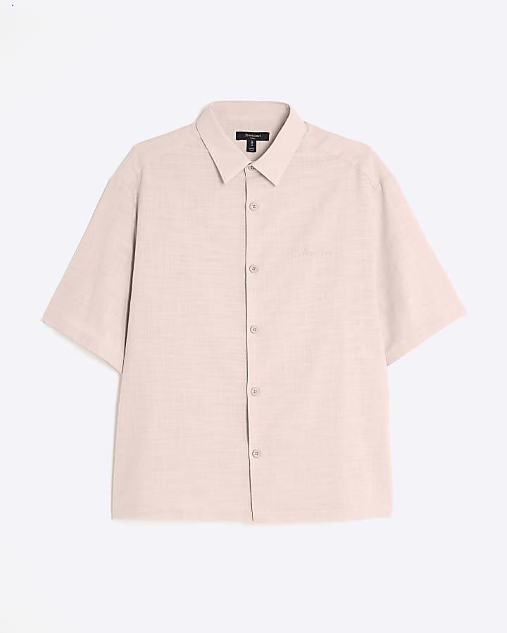 Pink Boxy Fit Short Sleeve Shirt