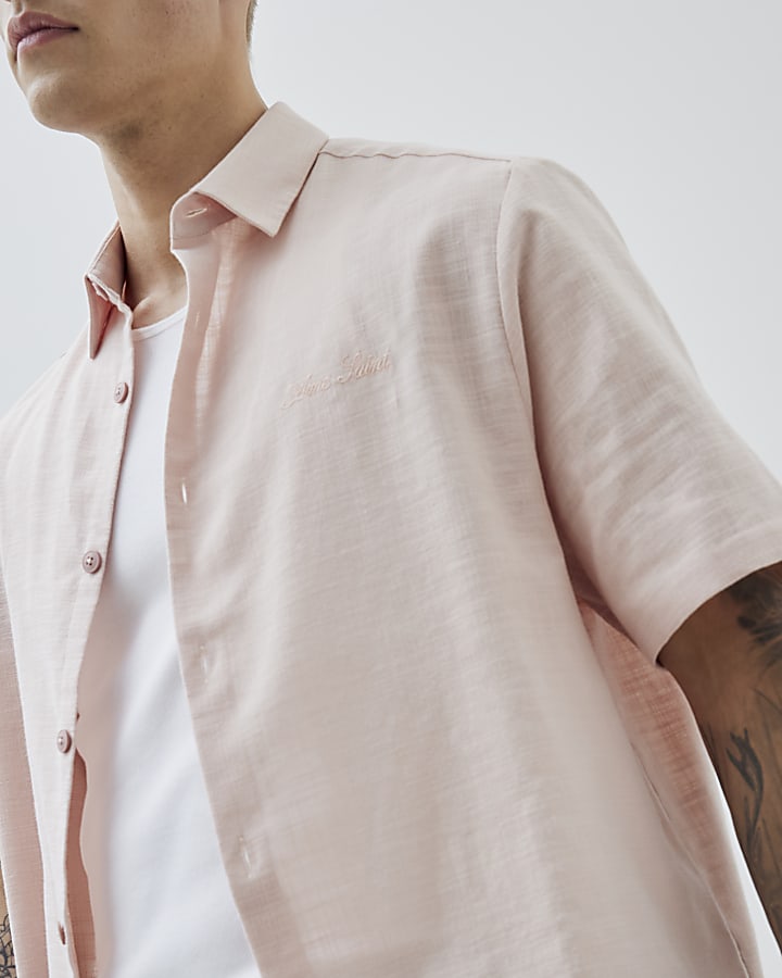 Pink Boxy Fit Short Sleeve Shirt