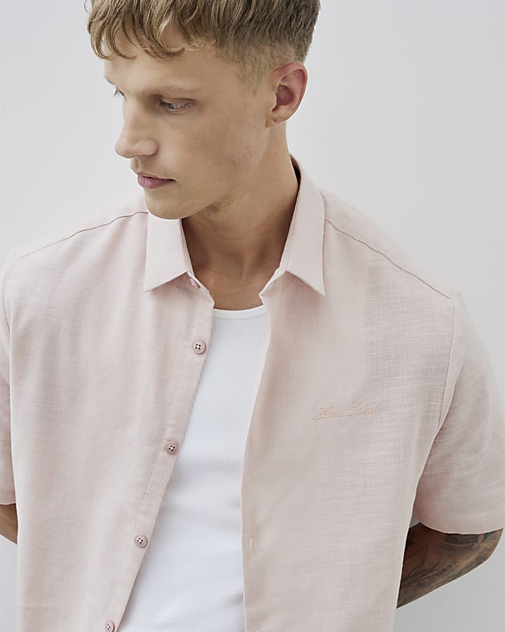 Pink Boxy Fit Short Sleeve Shirt