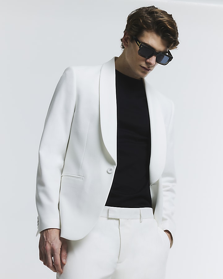 White Slim Fit Suit Jacket