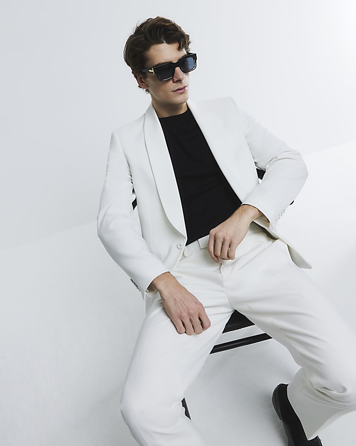 White Slim Fit Suit Jacket