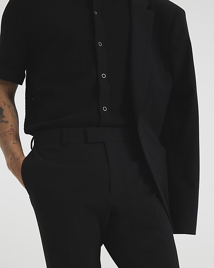 Black Skinny Fit Suit Trousers