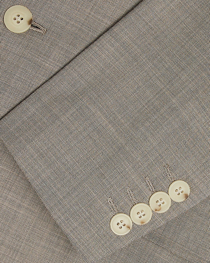 Beige Skinny Fit Suit Jacket