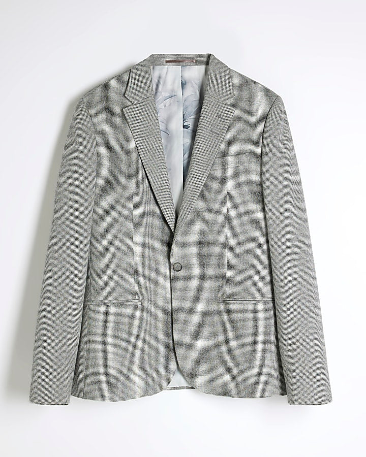 Grey Skinny Fit Blazer