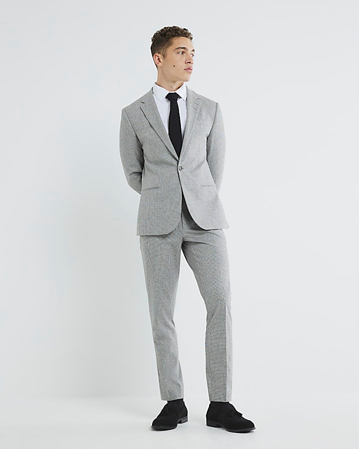 Grey Skinny Fit Blazer
