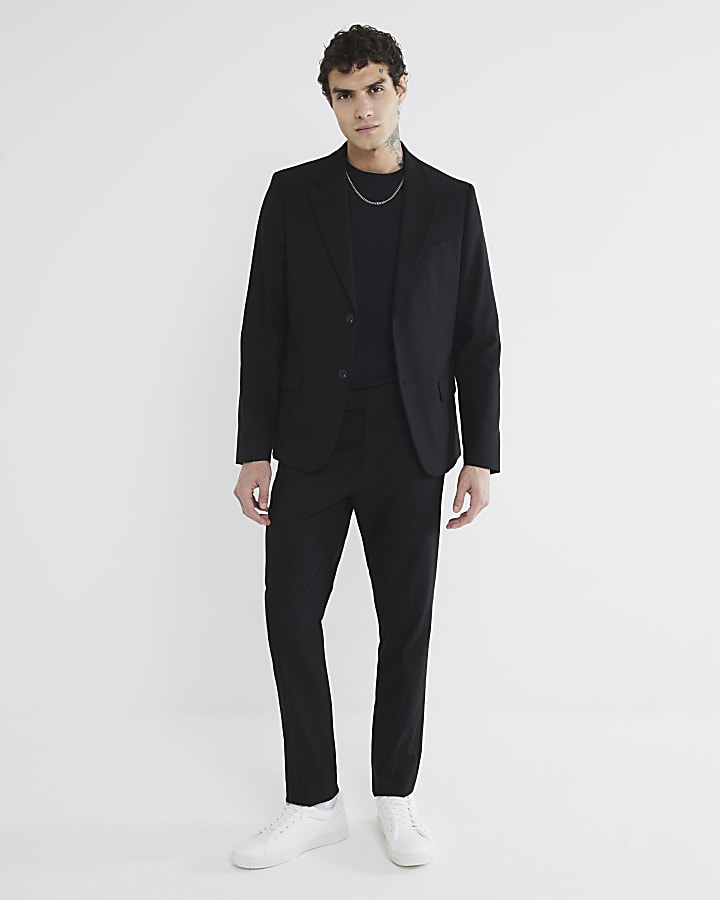 Black Stretch Skinny fit suit jacket