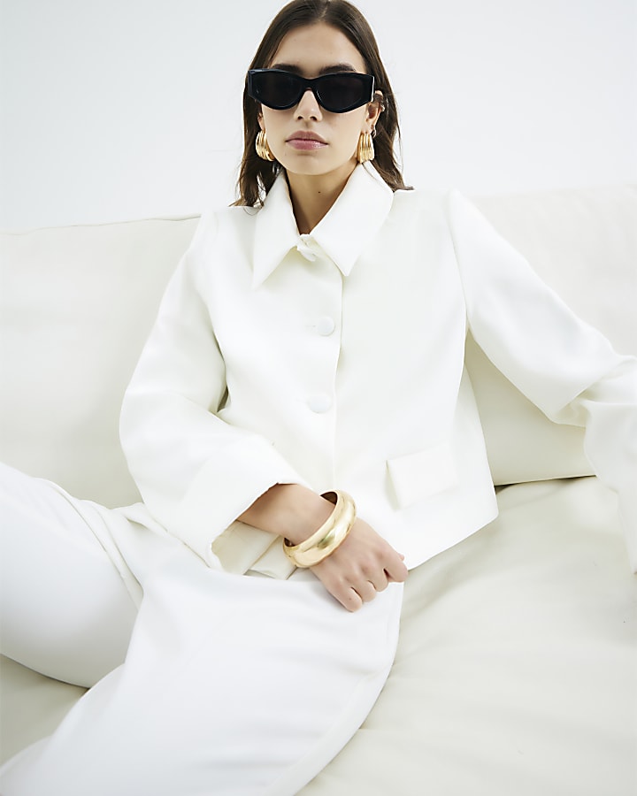 White Structured Trophy Jacket