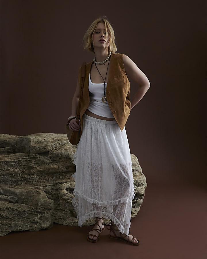 White Lace Maxi Skirt