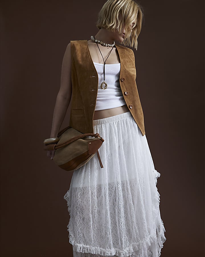 White Lace Maxi Skirt