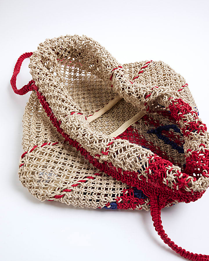 Beige Crochet Vacay Mode Shopper Bag