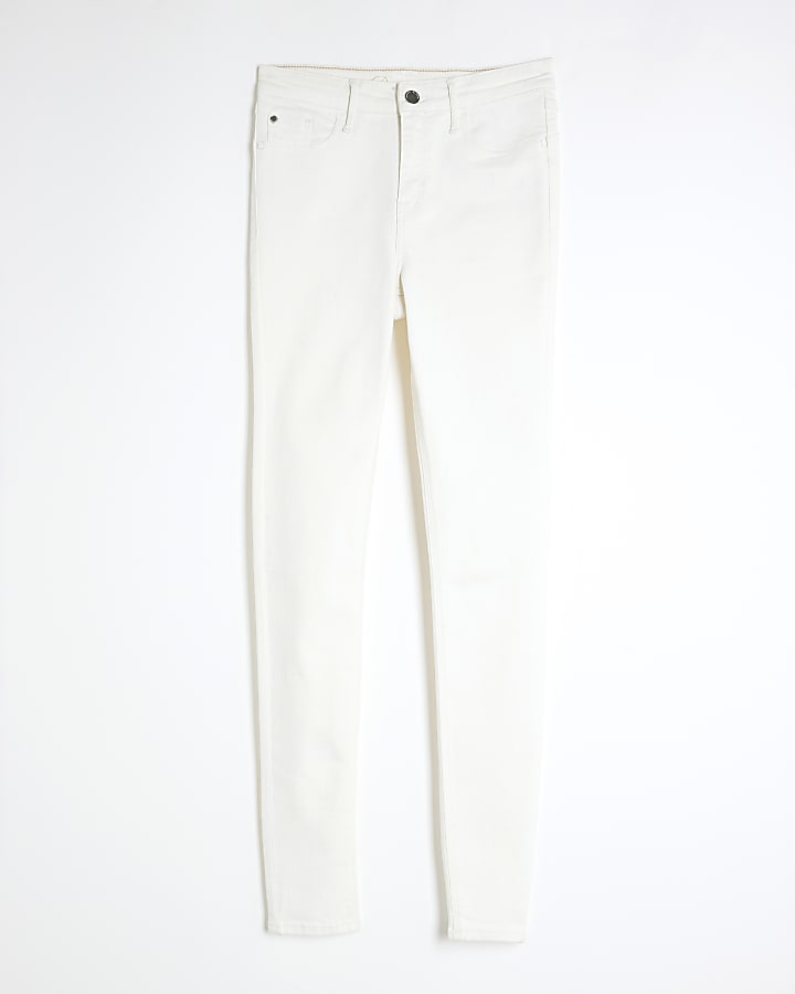 White Broderie Cutwork Maxi Skirt