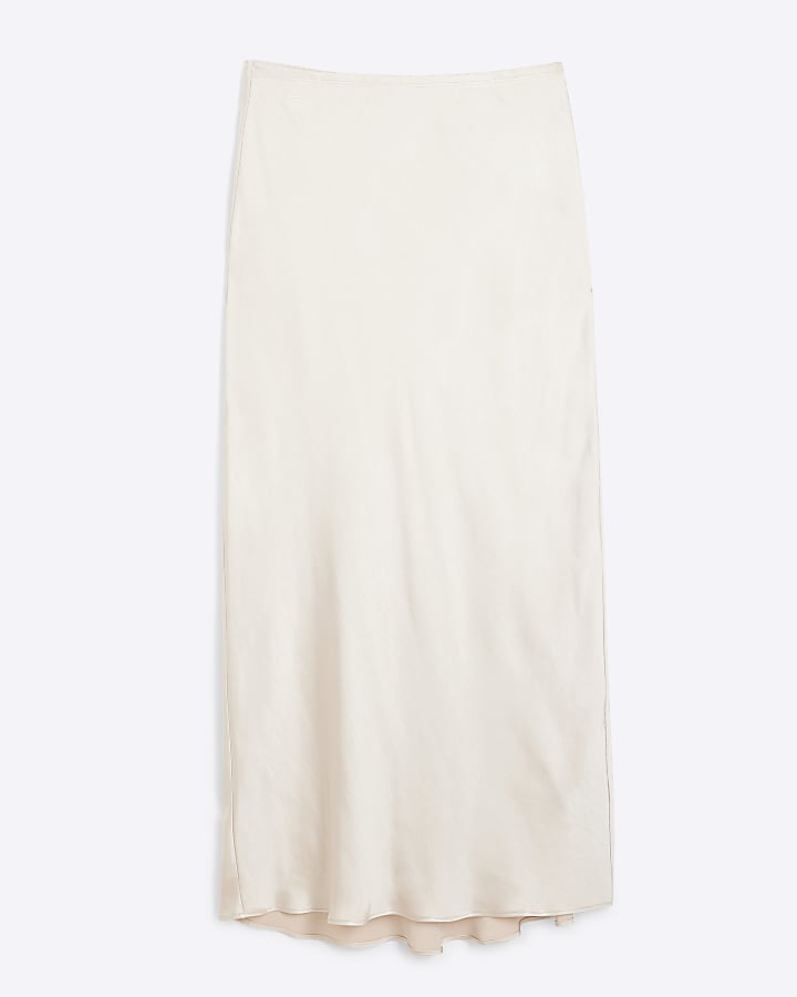 Pink Satin Maxi Skirt