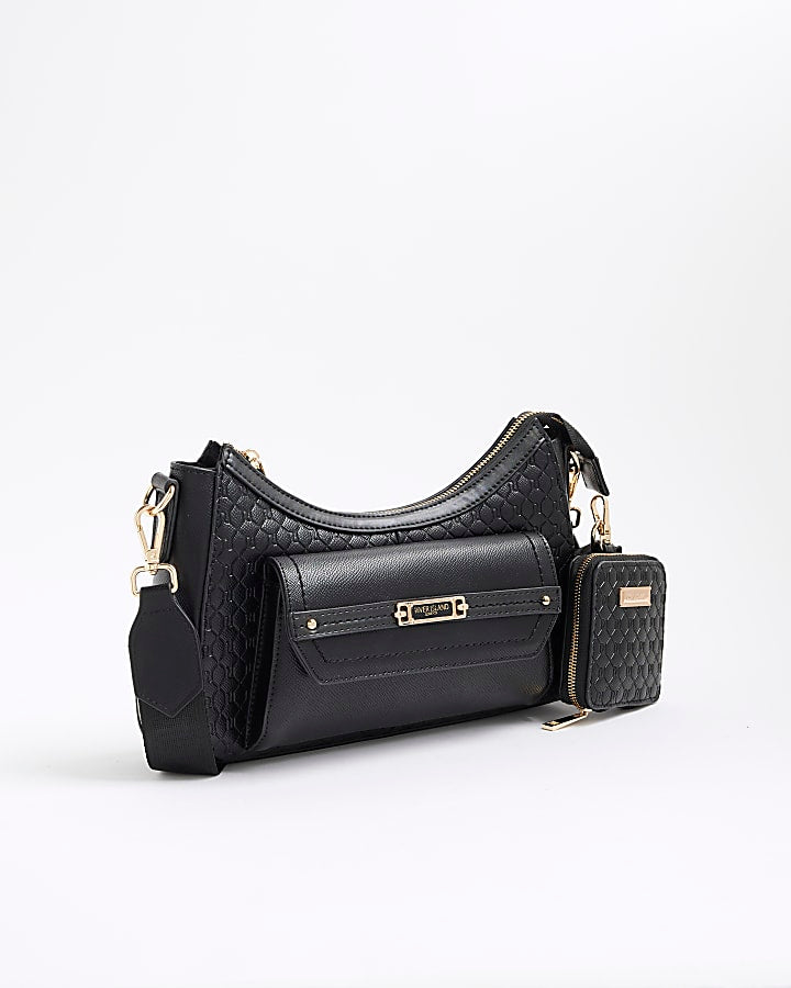 Black Front Pocket Cross Body Bag