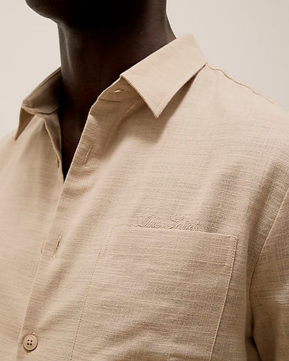 Beige Regular Fit Linen Look Shirt