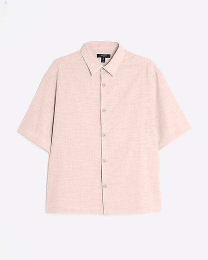 Pink Boxy Fit Short Sleeve Shirt