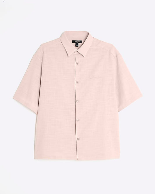 Pink Boxy Fit Short Sleeve Shirt