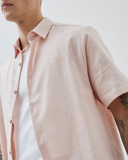 Pink Boxy Fit Short Sleeve Shirt