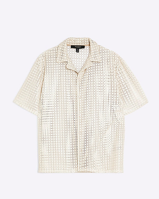 Cream Artisan Laser Cut Shirt