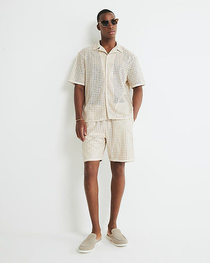 Cream Artisan Laser Cut Shirt