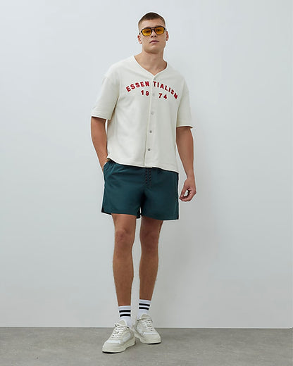 White Regular Fit Essentialism Baseball Shirt