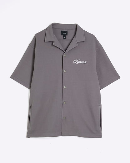 Grey Regular Fit Luminis Quilted Shirt