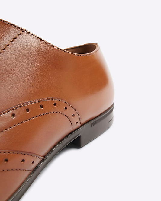 Brown Wide Fit Leather Brogues