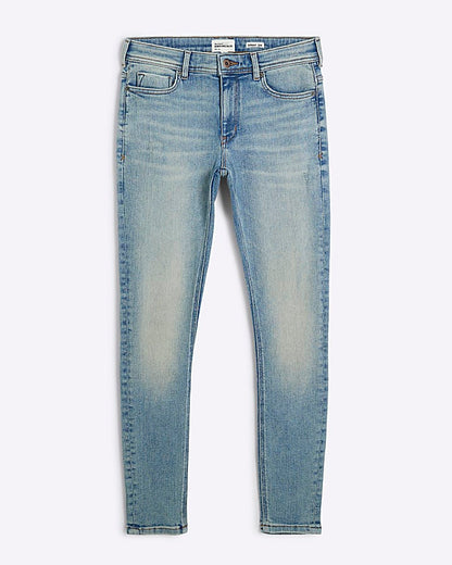 Blue Spray On Skinny Jeans