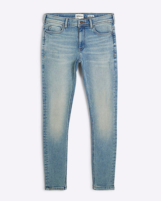 Blue Spray On Skinny Jeans
