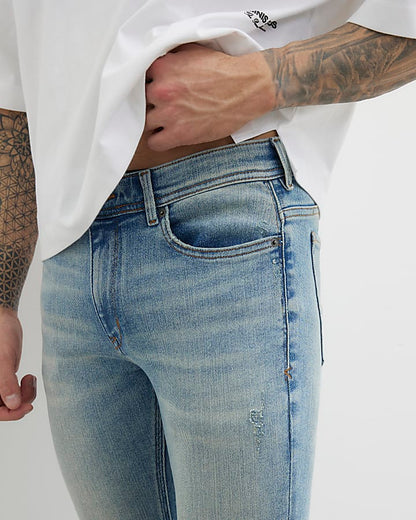 Blue Spray On Skinny Jeans