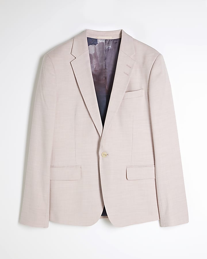 Pink Skinny Fit Suit Jacket