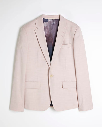 Pink Skinny Fit Suit Jacket