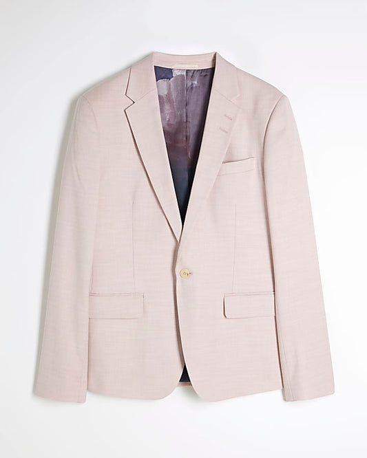 Pink Skinny Fit Suit Jacket