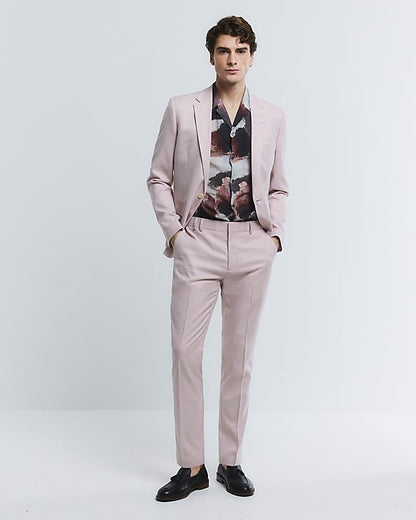 Pink Skinny Fit Suit Jacket