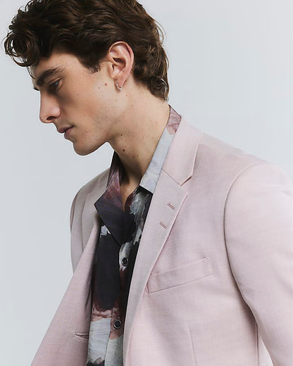 Pink Skinny Fit Suit Jacket