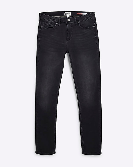 Black Skinny Fit Washed Jeans