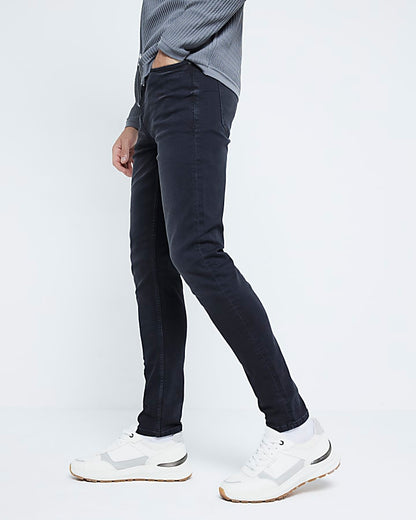 Black Skinny Fit Washed Jeans