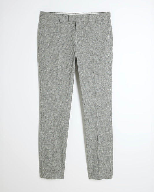 Grey Puppytooth Skinny Suit Trousers