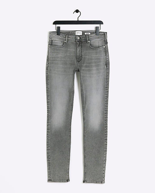 Grey faded skinny fit jeans