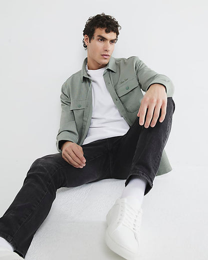 Black Skinny Fit Washed Jeans