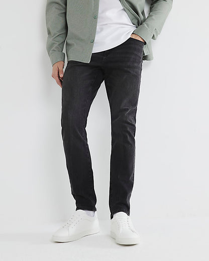 Black Skinny Fit Washed Jeans
