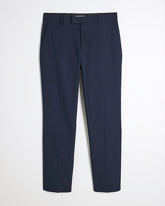 Navy Stretch Slim Fit Suit Trousers