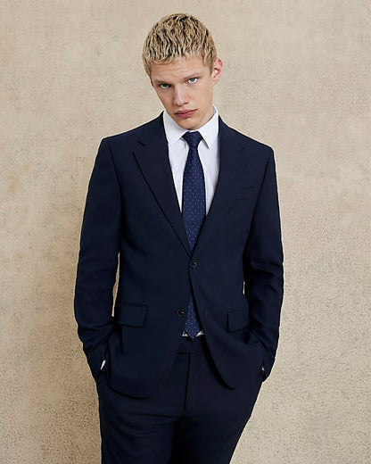 Navy Stretch Slim Fit Suit Jacket