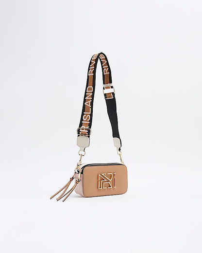 Beige Camera Cross Body Bag