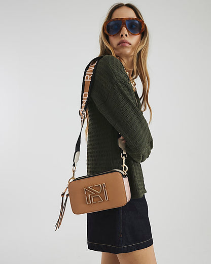 Beige Camera Cross Body Bag