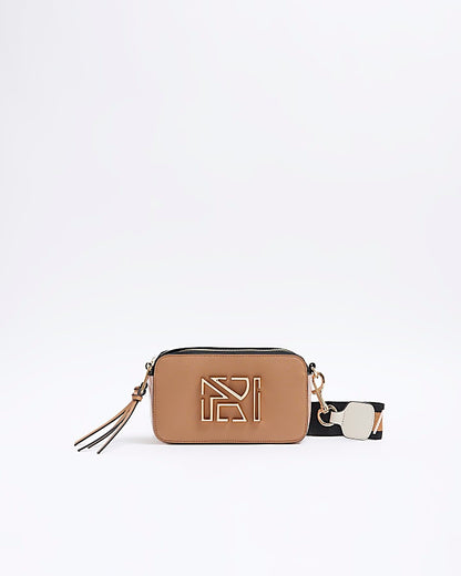 Beige Camera Cross Body Bag