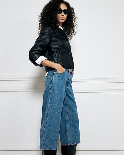 Blue Denim High Waisted Jean Culottes