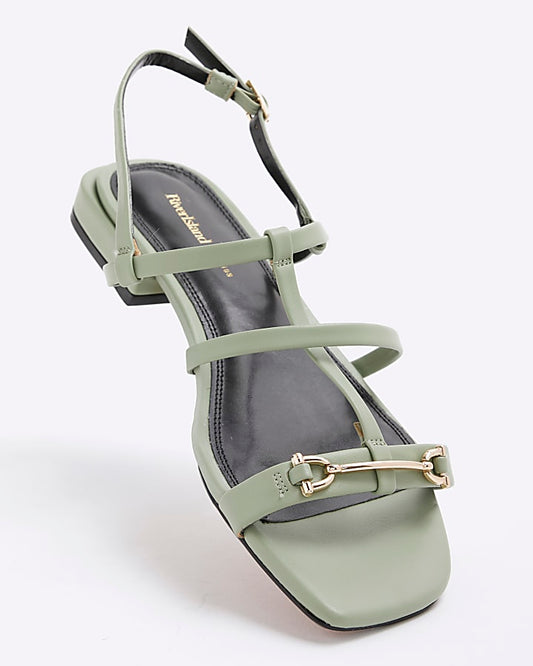 Green Strappy Flat Sandals