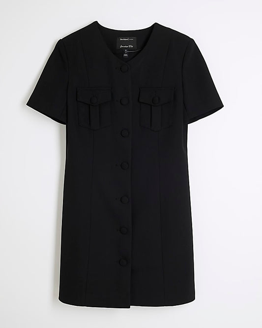 Black Pocketed Mini Dress