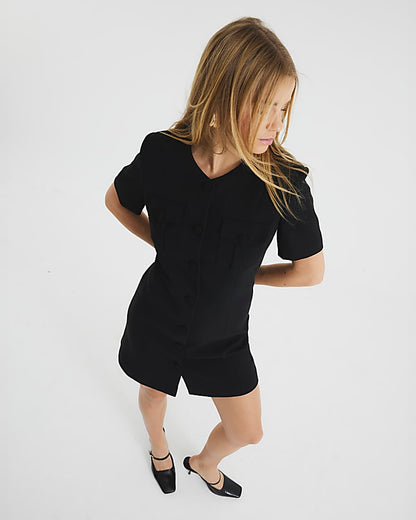 Black Pocketed Mini Dress