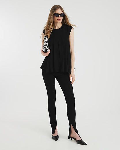 Black Pleated Tank Top